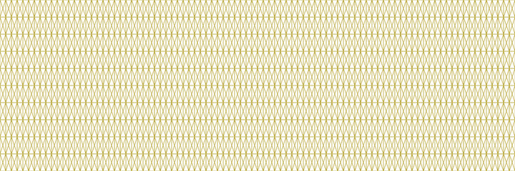 White Triangle Seamless Pattern. Elegant Geometrical Vector Illustration. Gold Modern Minimal Shapes. Luxury Background. Art Deco Nouveau Outline BG.