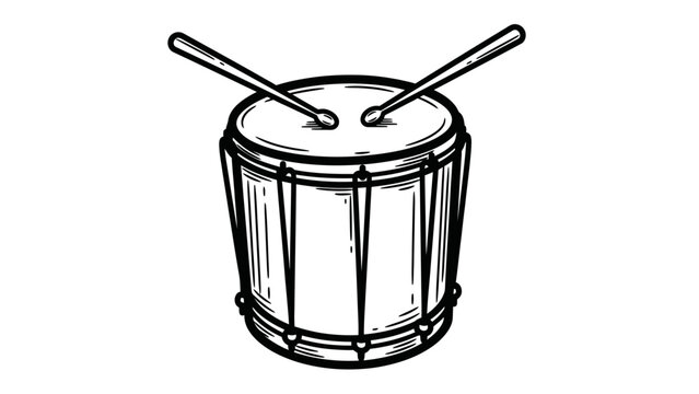 Drum with sticks on top closeup.