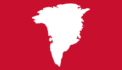 abstract flag background of Greenland, simplified symbol shape of the map of Greenland