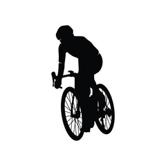 Obraz premium Silhouette of a cyclist male on white background 2.eps
