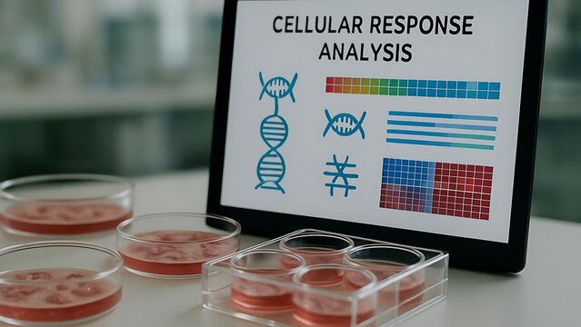 Cell Culture and Cellular Response Analysis and copy space for text
