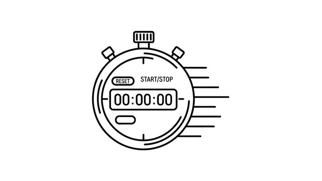 Digital stopwatch with speed lines.