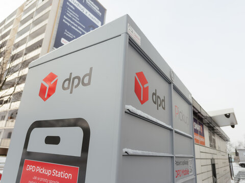 08.01.2026, Poland &ndash; DPD parcel locker used for automated parcel pickup and delivery