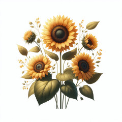 シンプルでモダンなひまわりのアレンジメント