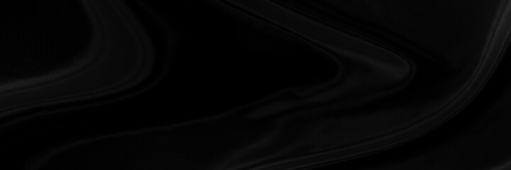 Black gray satin dark fabric texture luxurious shiny that is abstract silk cloth panorama...