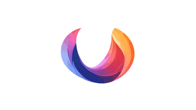 Colorful Abstract Crescent Shape Design Element.