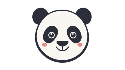 Fototapeta premium Smiling Cartoon Panda Face Illustration.