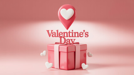 A festive valentine s day gift with a heart shaped location pin