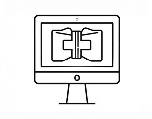 Obraz premium Monitor displaying engineering blueprint diagram