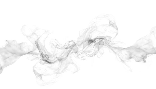A wisp of smoke floating gently on transparent background