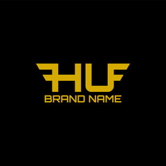 HU letter wings logo for company