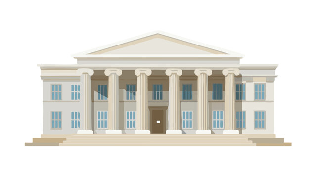 Government Court Building Classical Architecture Illustration