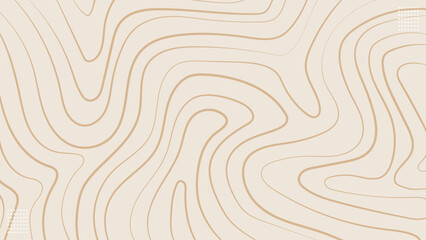 Abstract Brown Line Topography Texture on Gray Banner Background.Vector Illustration