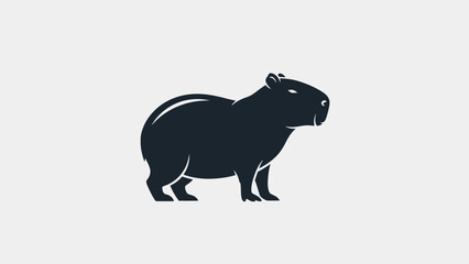 Obraz premium Capybara Rodent Silhouette Profile View Animal.