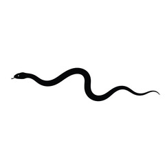 Obraz premium A sea animal silhouette of a snake swimming in a minimalist style against a clean white background with a sleek, dark form.