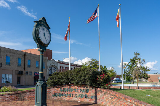 Fort Smith, Arkansas - Sept. 15, 2021: Cisterna Park is a small city park named after Fort Smith's sister city, Cisterna di Latina, Italy.