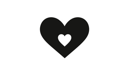Black Heart Shape with Inner Heart.