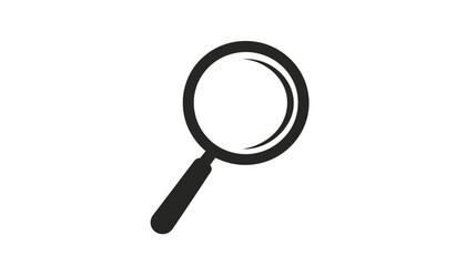 Black Magnifying Glass Icon Illustration.