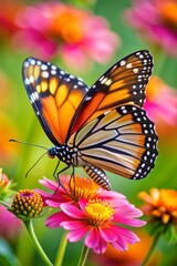 Obraz premium Butterfly with flower
