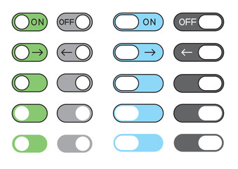 Obraz premium スイッチ・電源ボタンのアイコンセット