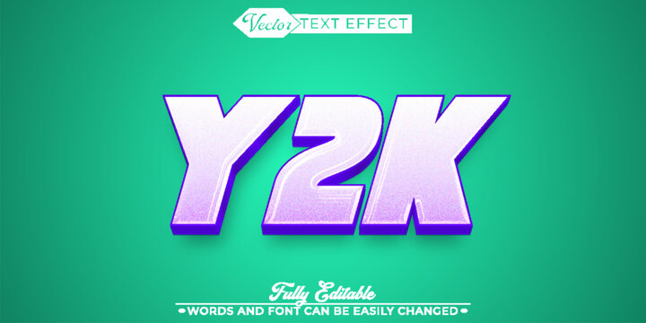  Y2K Retro Futuristic Vector Fully Editable Smart Object Text Effect
