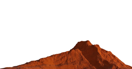 Close-up of a red rock formation mountain in desert landscape. Natural geological formation with rugged texture and arid terrain, ideal for outdoor and nature themes.