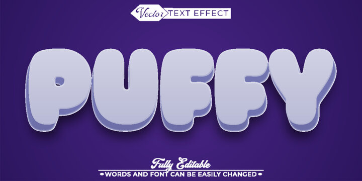  Puffy Soft Fluffy Vector Editable Text Effect Template