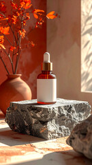 Beauty essence on slate stone