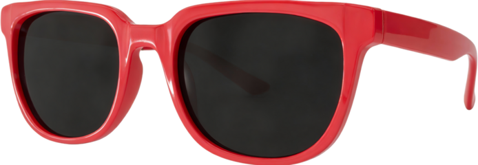 Red retro sunglasses with black lenses, showcasing a stylish, classic design. Ideal for fashion and outdoor activities, emphasizing trendy eyewear aesthetics and visual comfort.