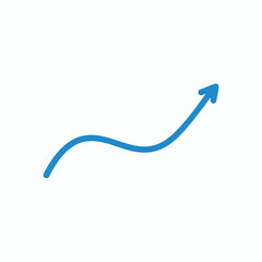 Blue Arrow Line Graph Trending Upwards