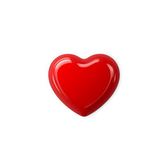 Fototapeta premium A shiny red heart on transparent background