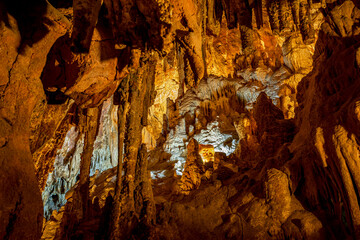 Cave formations deep in a mountainside near Tucson Arizona