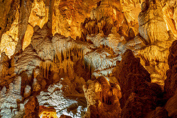 Cave formations deep in a mountainside near Tucson Arizona
