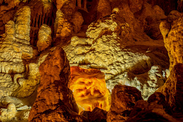 Cave formations deep in a mountainside near Tucson Arizona