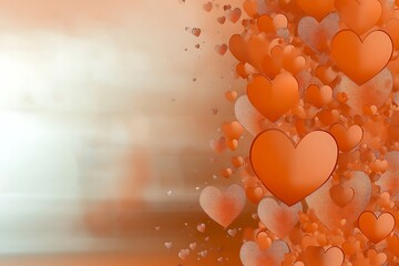 Vibrant Heart Shaped Patterns in Warm Orange Tones for Romantic and Celebratory Themes