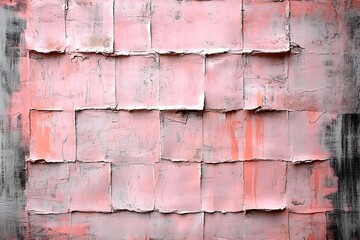 Textured Wall Art with Crumbling Papers and Pale Pink Color Palette in Modern Design