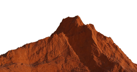 A red rock mountain peak with textured, eroded surface. Shows natural geological formation, rocky terrain, and outdoor landscape elements, ideal for geology and nature studies.