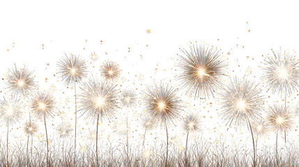Obraz premium Anniversary celebration fireworks sparkle festive overlay white background stock illustration