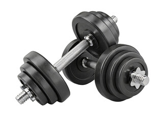 Two adjustable dumbbells with weight plates, used for strength training, weightlifting, and fitness workouts. Ideal for home gym or commercial fitness settings.