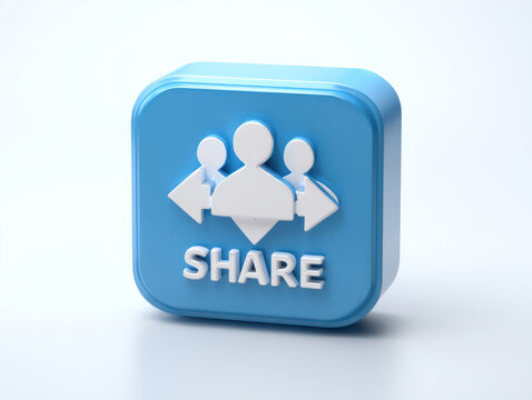 A blue share button with people icons on it.