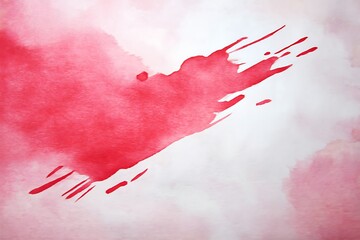 Vibrant Red Watercolor Splash on Soft Blurred Background for Artistic Projects
