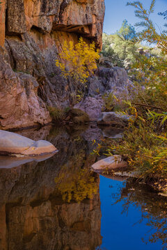 Quiet reflecting pool along the East Verde River