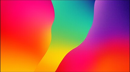 Vibrant multicolored waves create flowing abstract shapes with subtle grain texture