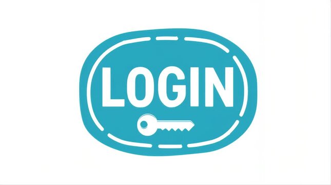 Login key blue icon button