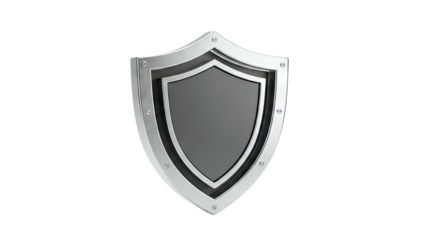 Metal Shield Emblem on White Background