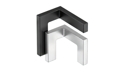 Modern Door Handles in Black and Brushed Steel