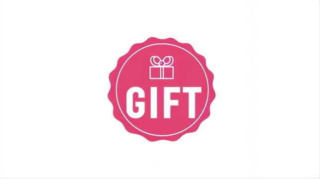 Gift box pink circle icon