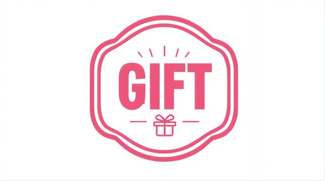Gift box pink square icon