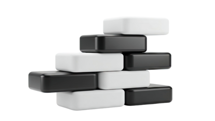 Stack of Black and White Cubes