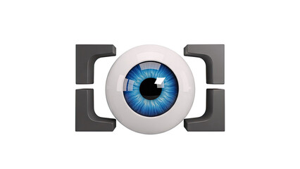 Stylized Eye Icon with Camera Frame